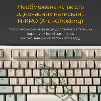 Клавіатура Ducky One 3 TKL Cherry MX Red UA USB Cream (DKON2187-RUAPXМAEGGC1)