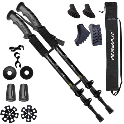 Трекінгові палиці PowerPlay 9109 Fika Black/Yellow 60-135 см (PP_9109_Fika_Bl/Yellow)