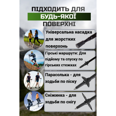Трекінгові палиці PowerPlay 9109 Fika Black/Yellow 60-135 см (PP_9109_Fika_Bl/Yellow)