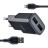 Зарядний пристрій XO L92C (2USB/2.4A) + USB - Lightning Чорний (XO-L92C-L)