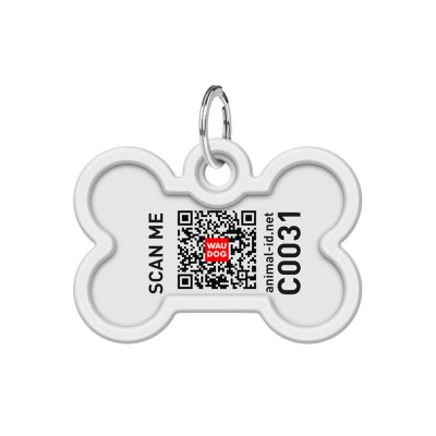 Адресник для тварин WAUDOG Smart ID з QR паспортом &quot;Мохнаті монстри&quot;, кістка 40х28 мм (231-4050)
