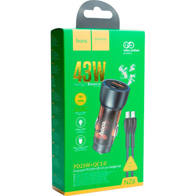 Зарядний пристрій HOCO N28 USB-A/Type-C Brown (6931474782731)
