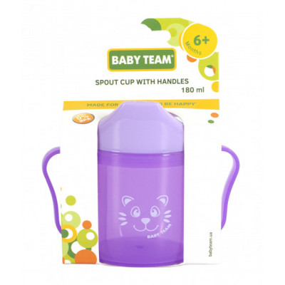 Поїльник-непроливайка Baby Team зі спаутом фіолетова 180 мл (5007_фиолетовый)