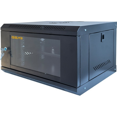 Шафа настінна GEAR 6U 19&#039;&#039; 600x600x300 мм, + полка 19&quot;, black (GWMSN-6U-600-600)
