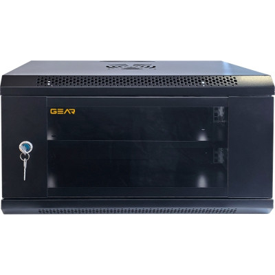 Шафа настінна GEAR 6U 19&#039;&#039; 600x600x300 мм, + полка 19&quot;, black (GWMSN-6U-600-600)