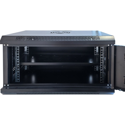 Шафа настінна GEAR 6U 19&#039;&#039; 600x600x300 мм, + полка 19&quot;, black (GWMSN-6U-600-600)