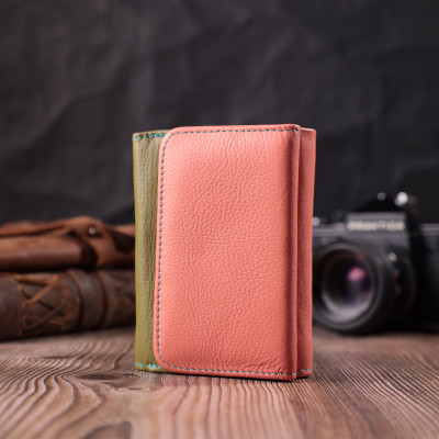 Гаманець ST Leather З натуральної шкіри Різнобарвний (22494)