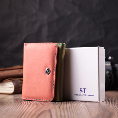 Гаманець ST Leather З натуральної шкіри Різнобарвний (22494)