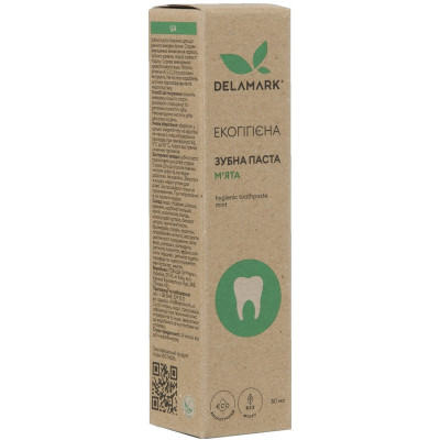 Зубна паста DeLaMark з ароматом м&#039;яти 80 мл (4820152332004)