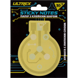 Папір для нотаток Yes з клейким шаром фігурна Ultrex, 40 аркушів (170270)