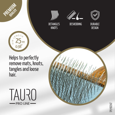 Гребінець для тварин Tauro Pro Line для собак з довгою або густою шерстю 27х10х2 см (TPLY63247)