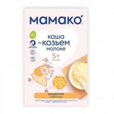 Дитяча каша MAMAKO кукурудзяна з пребіотиками на козячому молоці 200 г (4607088796434)