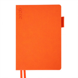 Тижневик Leo planner А5 датований 2026 &quot;Binario&quot;, м'який, помаранчевий, 368 сторінок (252641)