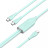 Дата кабель USB-C to 2xUSB-C 1.5m 5.0A Silicone Type Green Vention (CTMGG)