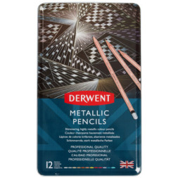 Олівці кольорові Derwent Metallic, 12 кольорів (5028252598590)