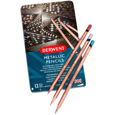 Олівці кольорові Derwent Metallic, 12 кольорів (5028252598590)