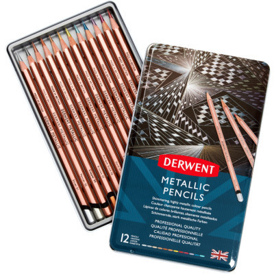 Олівці кольорові Derwent Metallic, 12 кольорів (5028252598590)