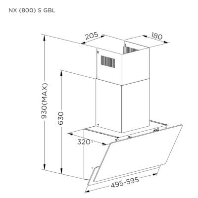 Витяжка кухонна Pyramida NX 60 (800) S GBL