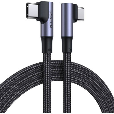 Дата кабель USB-C to USB-C 2.0m 5A 100W US335 90-degree Space Gray Ugreen (70698)