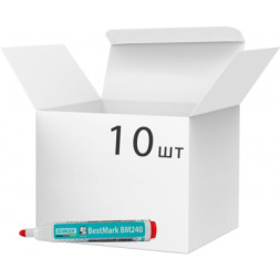 Маркер Stanger для сухостираємих дощок, 1-3 мм червоний 10 шт (MARKER-BOA-STM240R10)