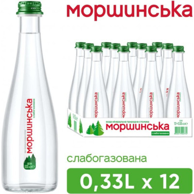 Мінеральна вода Моршинська Преміум 0.33 сл/газ скл. (4820017000598)