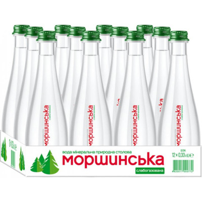 Мінеральна вода Моршинська Преміум 0.33 сл/газ скл. (4820017000598)
