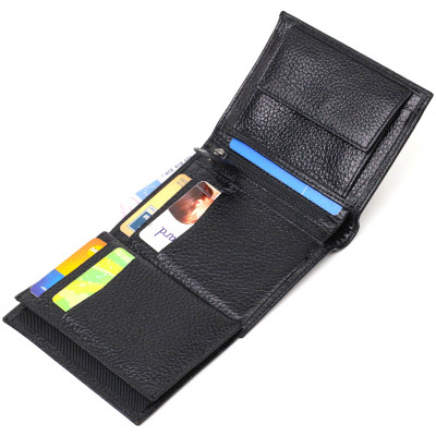 Гаманець Bond Accessories З натуральної шкіри Чорний (21988)