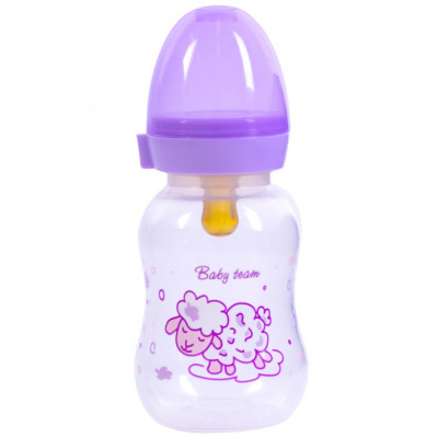 Пляшечка для годування Baby Team з латексною соскою Овечка, 125 мл (1300_овечка)