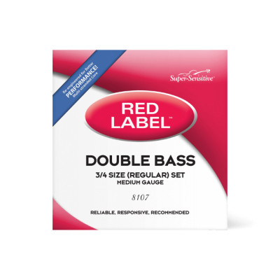 Струни для контрабаса D&#039;Addario Super Sensitive 8107 Red Label Double Bass String Set - 3/4 Size (8107 3/4)