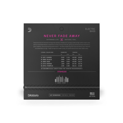 Струни для гітари D&#039;Addario XT Bass Nickel Plated Steel Regular Light 5-String (45-130) (XTB45130)