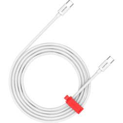 Дата кабель USB-C to USB-C 2.0m CC60AB 60W Braided White Canyon (CND-CC60AB20W)