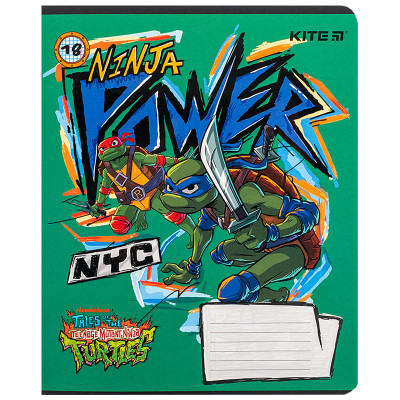 Зошит Kite Ninja Turtles, 18 аркушів, клітинка (NT24-236)