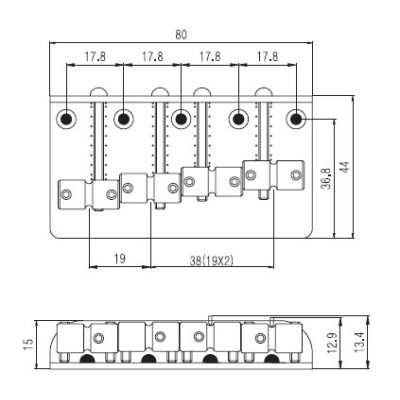 Бридж для гітари Paxphil BB019 Chrome