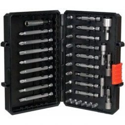 Набір біт Black&amp;Decker PH0,PH1,SL4,SL6,Pz1,Pz2,Тx10,Тx20,L 25,50,75 мм,38 шт, кейс (A7202)