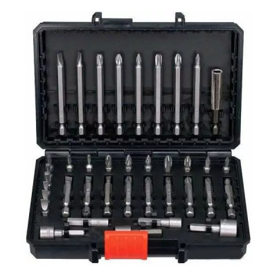 Набір біт Black&amp;Decker PH0,PH1,SL4,SL6,Pz1,Pz2,Тx10,Тx20,L 25,50,75 мм,38 шт, кейс (A7202)