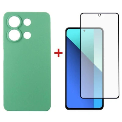 Чохол до мобільного телефона Dengos Kit for Xiaomi Redmi Note 13 4G case + glass (Mint) (DG-KM-62)