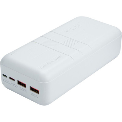 Батарея універсальна XO 30000mAh, PD/20W, QC3.0/22.5W, Input(Type-C,MicroUSB), Output(2*USB,Type-C), White (XO-PR189W / 29188)