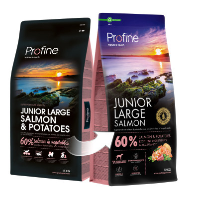 Сухий корм для собак Profine Junior Large Salmon and Potatoes для цуценят та юніорів великих порід 12 кг (8595602569472)