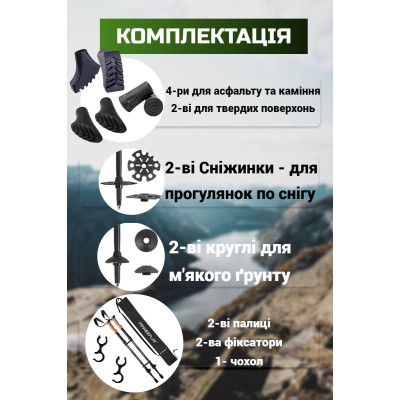 Трекінгові палиці PowerPlay 9110 Friluftsliv Black/White 80-135 см (PP_9110_Friluftsliv)