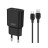 Зарядний пристрій XO L92C (2USB/2.4A) + USB - MicroUSB Чорний (XO-L92C-M)