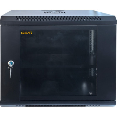 Шафа настінна GEAR 9U 19&#039;&#039; 600x600x450 мм, + полка 19&quot;, black (GWMSN-9U-600-600)