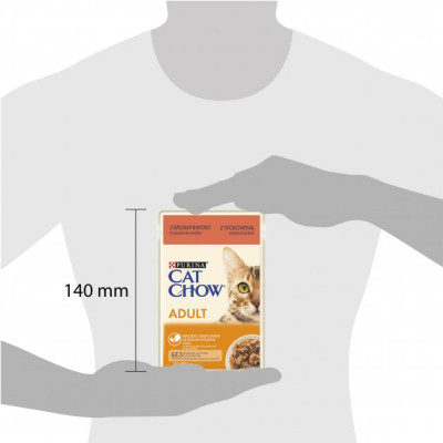 Вологий корм для кішок Purina Cat Chow Adult з яловичиною та баклажанами в желе 85г (7613036595025)