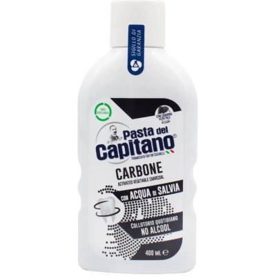 Ополіскувач для порожнини рота Pasta del Capitano Charcoal Carbone Mouthwash З активованим вугіллям 400 мл (8002140033001)