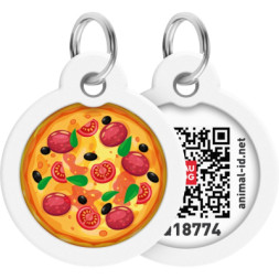 Адресник для тварин WAUDOG Smart ID з QR паспортом &quot;Піца&quot;, коло 25 мм (225-4038)