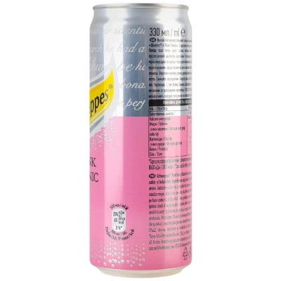 Напій Schweppes Pink Tonic Безалкогольний сильногазований 330 мл (5449000303615)