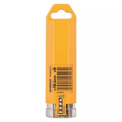 Свердло DeWALT EXTREME INDUSTRIAL COBALT HSS-CO, 10,5 х 133 х 84 мм, 5 шт (DT4944)