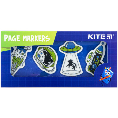 Закладки для книг Kite пластикові UFO 4x20 шт, 35х50 мм (K22-479-2)