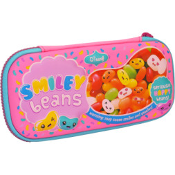 Пенал Cool For School з тисненням 1 відділення Фуксія (QT-5616-Rosered)