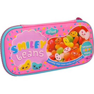 Пенал Cool For School з тисненням 1 відділення Фуксія (QT-5616-Rosered)