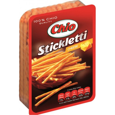 Соломка Chio Stickletti солона зі смаком сиру 80 г (4000522009532)